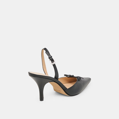 Hamya Black Leather Heels - Dolce Vita