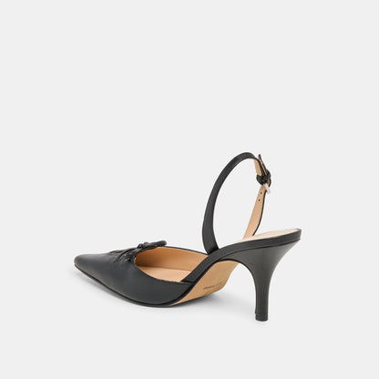 Hamya Black Leather Heels - Dolce Vita