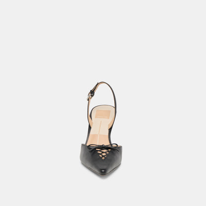 Hamya Black Leather Heels - Dolce Vita