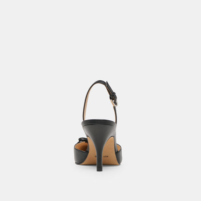 Hamya Black Leather Heels - Dolce Vita