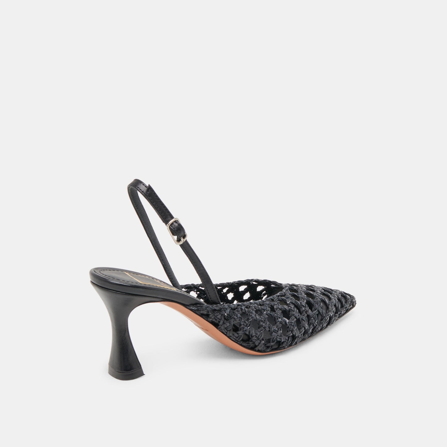 GLORIA HEELS BLACK WOVEN - Dolce Vita