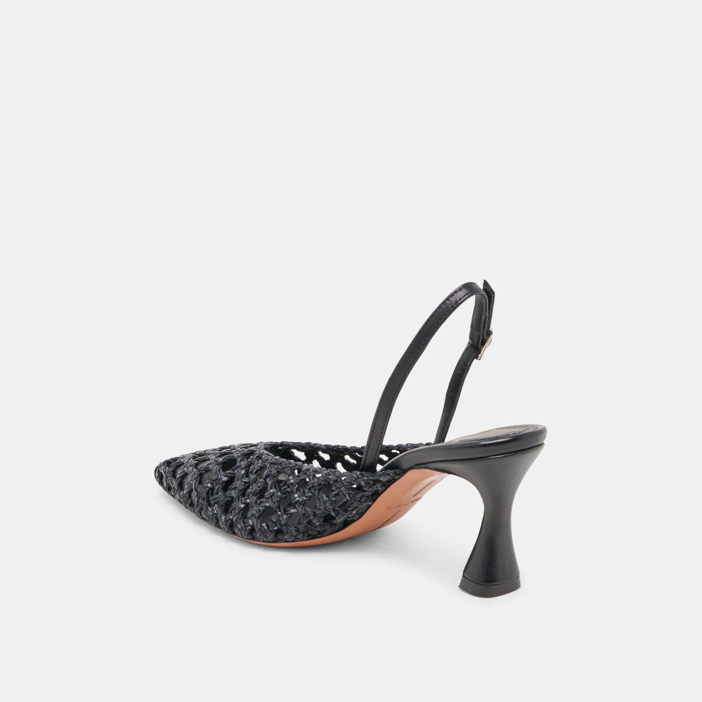 GLORIA HEELS BLACK WOVEN - Dolce Vita