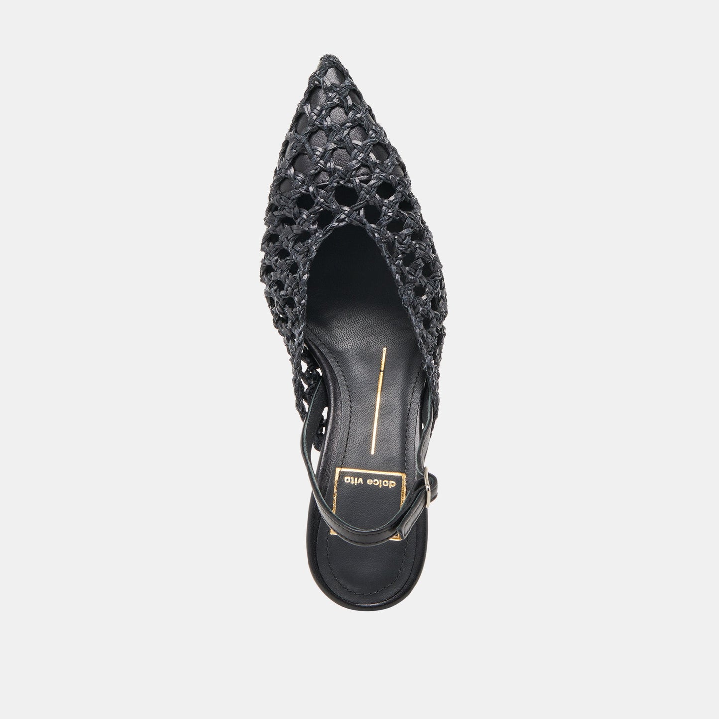 GLORIA HEELS BLACK WOVEN - Dolce Vita