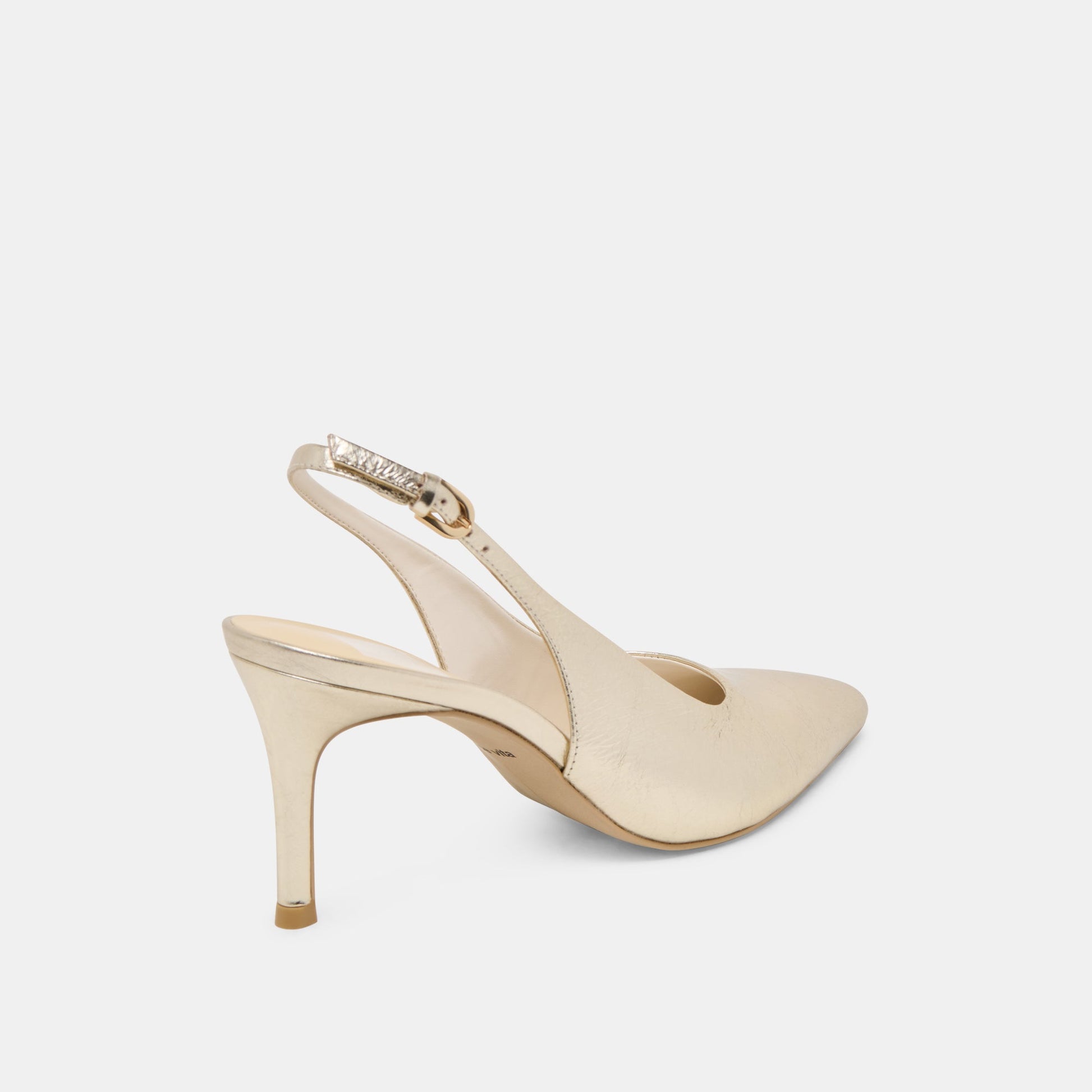 ELASI HEELS LIGHT GOLD CRINKLE PATENT - Dolce Vita