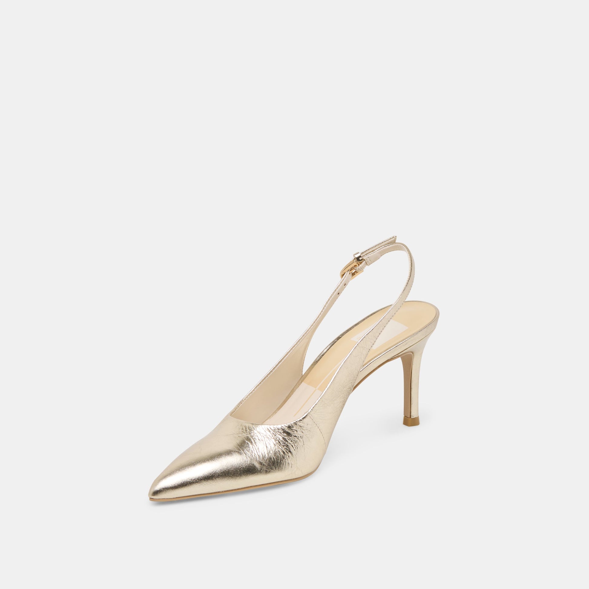 ELASI HEELS LIGHT GOLD CRINKLE PATENT - Dolce Vita