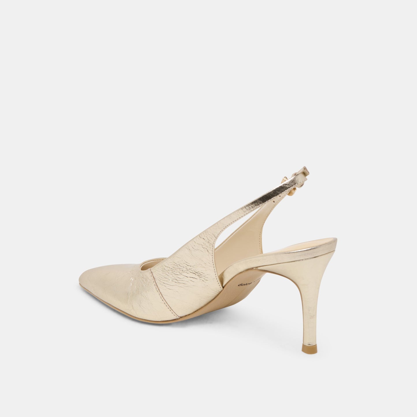 ELASI HEELS LIGHT GOLD CRINKLE PATENT - Dolce Vita