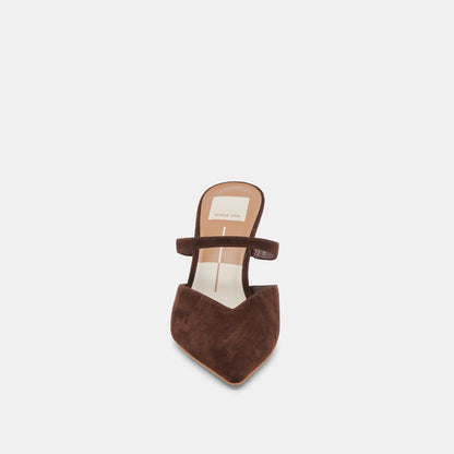 KANIKA HEELS DK BROWN SUEDE - Dolce Vita