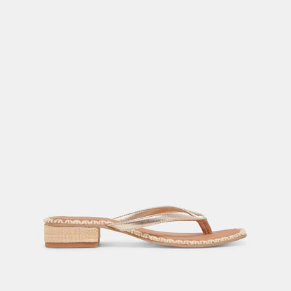 BARTY SANDALS GOLD METALLIC LEATHER - Dolce Vita