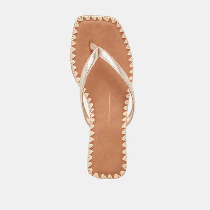 BARTY SANDALS GOLD METALLIC LEATHER - Dolce Vita
