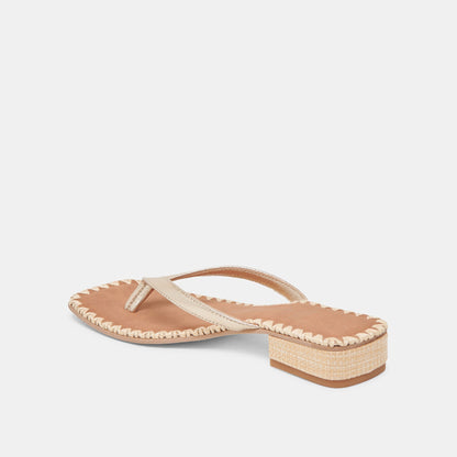 BARTY SANDALS GOLD METALLIC LEATHER - Dolce Vita