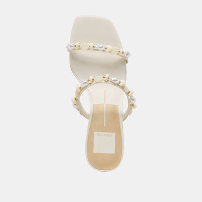 GRASON HEELS WHITE LEATHER - Dolce Vita