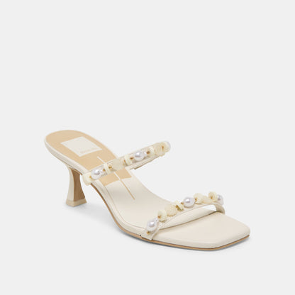 GRASON HEELS WHITE LEATHER - Dolce Vita