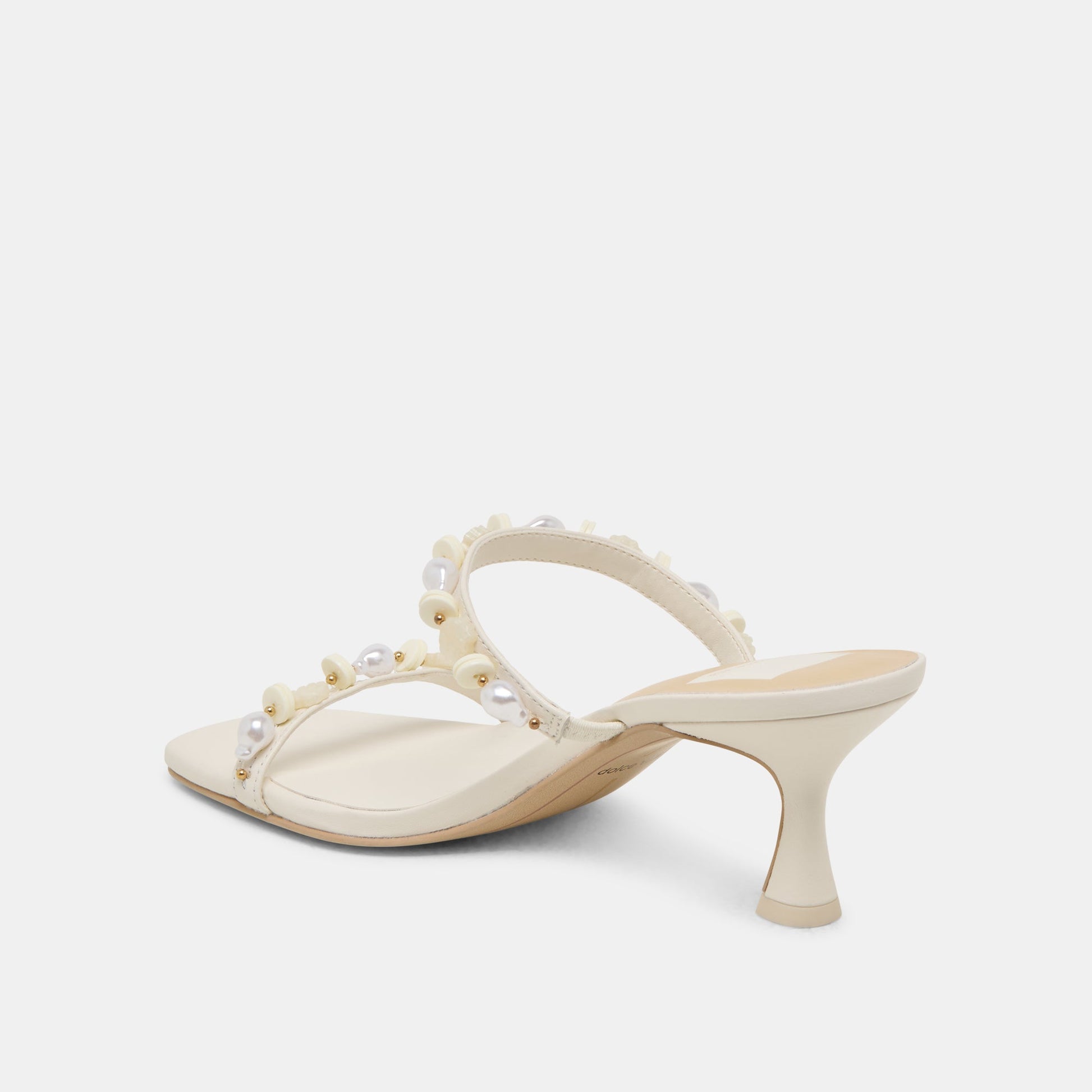 GRASON HEELS WHITE LEATHER - Dolce Vita