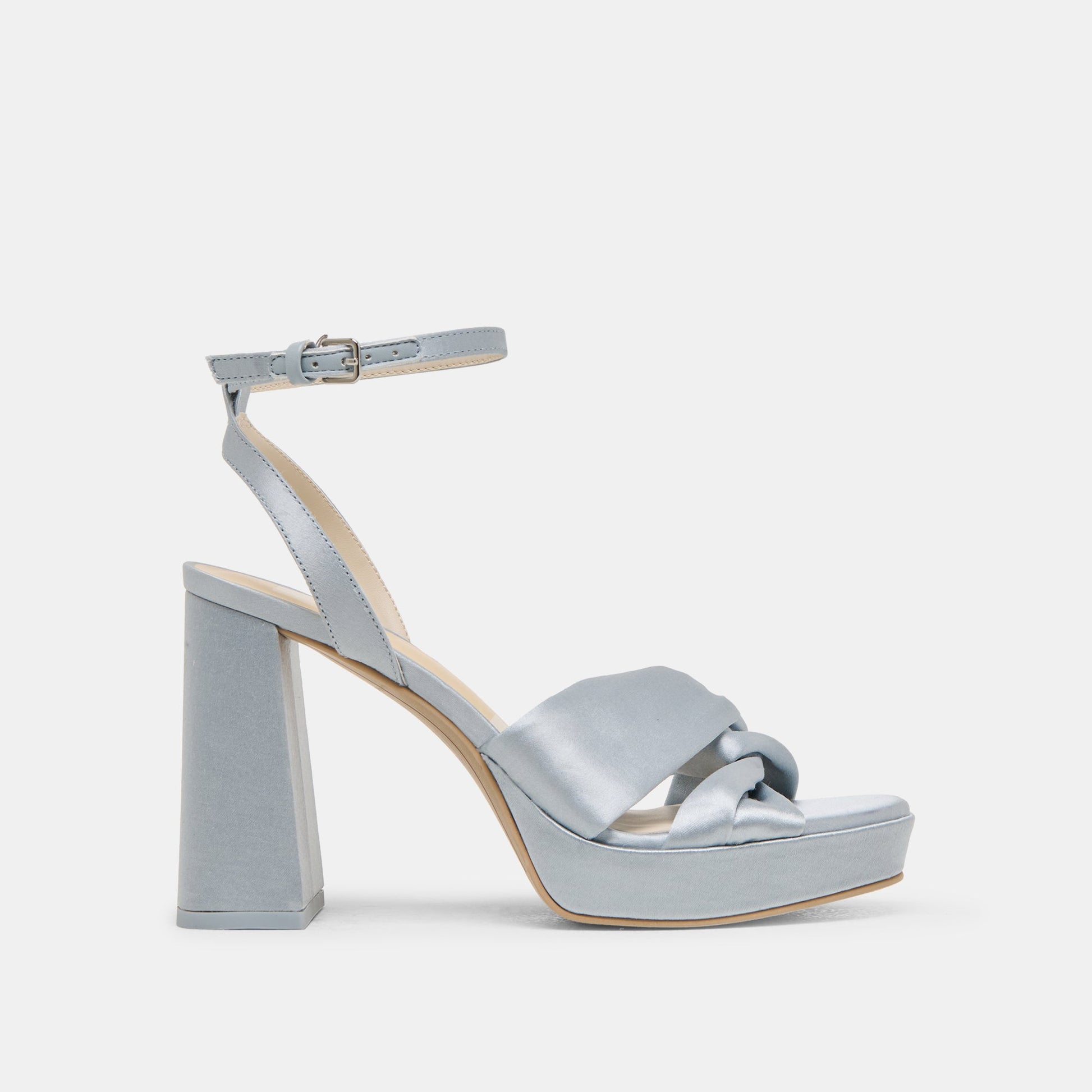 PARLO HEELS LIGHT BLUE SATIN - Dolce Vita
