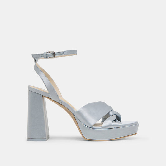 PARLO HEELS LIGHT BLUE SATIN - Dolce Vita