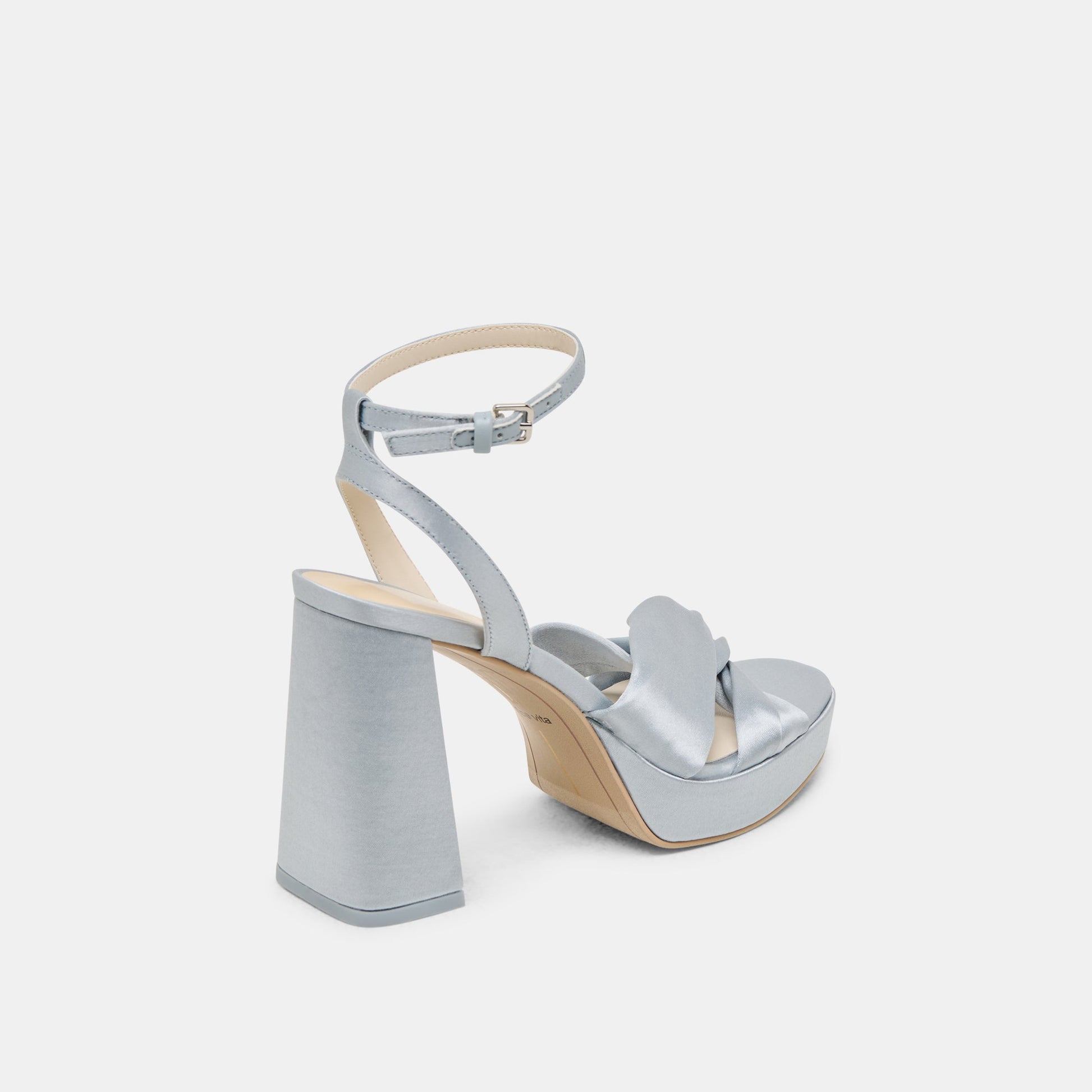 PARLO HEELS LIGHT BLUE SATIN - Dolce Vita