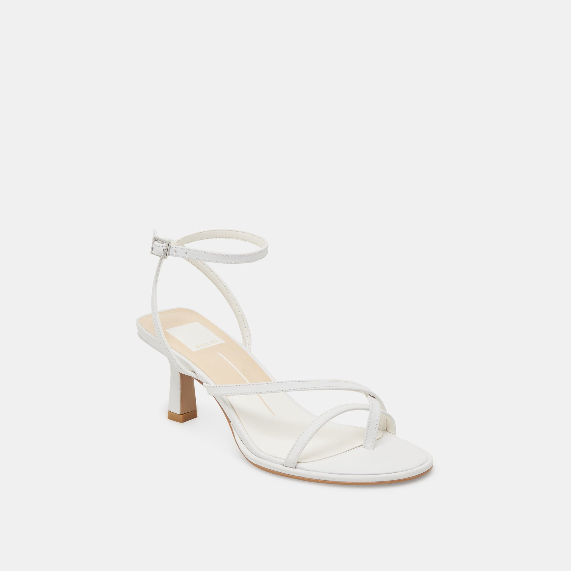 MORAH WIDE HEELS TRUE WHITE LEATHER - Dolce Vita