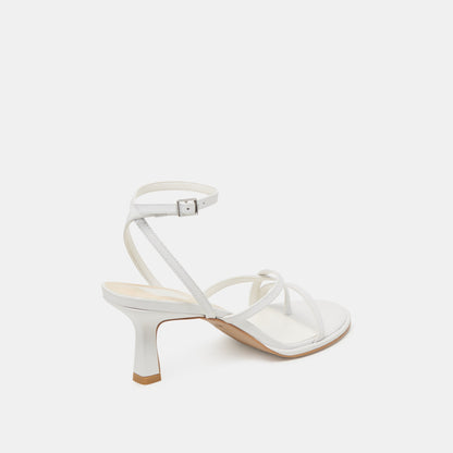MORAH WIDE HEELS TRUE WHITE LEATHER - Dolce Vita