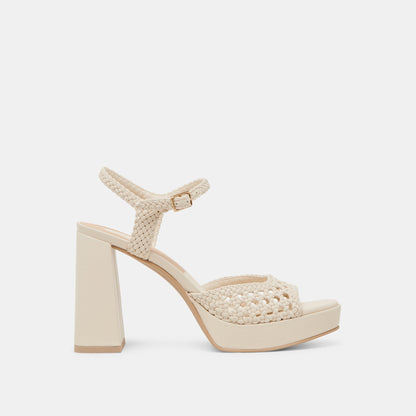 PEYTEN WIDE HEELS CREME WOVEN STELLA - Dolce Vita
