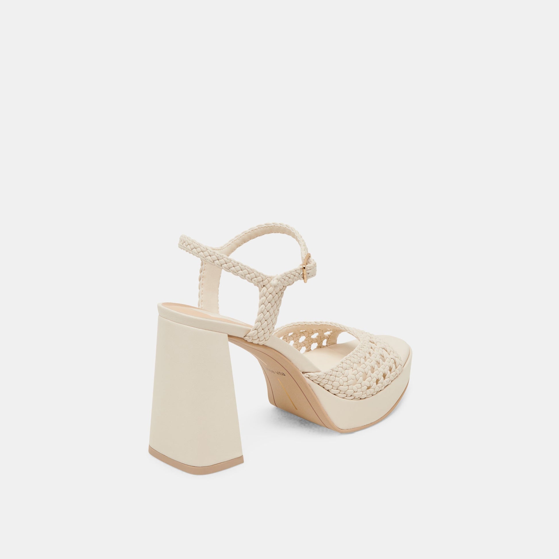 PEYTEN WIDE HEELS CREME WOVEN STELLA - Dolce Vita