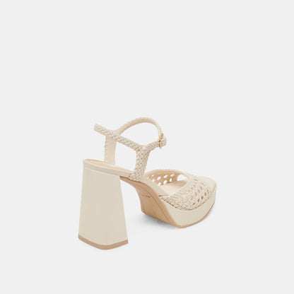 PEYTEN WIDE HEELS CREME WOVEN STELLA - Dolce Vita