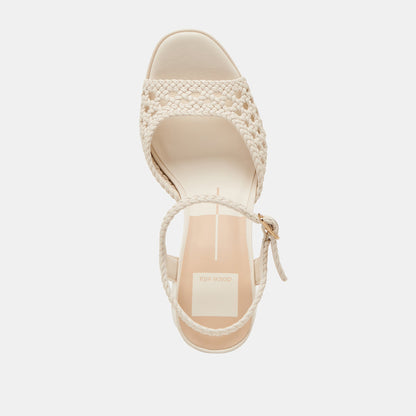 PEYTEN WIDE HEELS CREME WOVEN STELLA - Dolce Vita