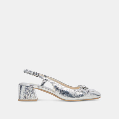 MELLI HEELS SILVER DISTRESSED LEATHER - Dolce Vita