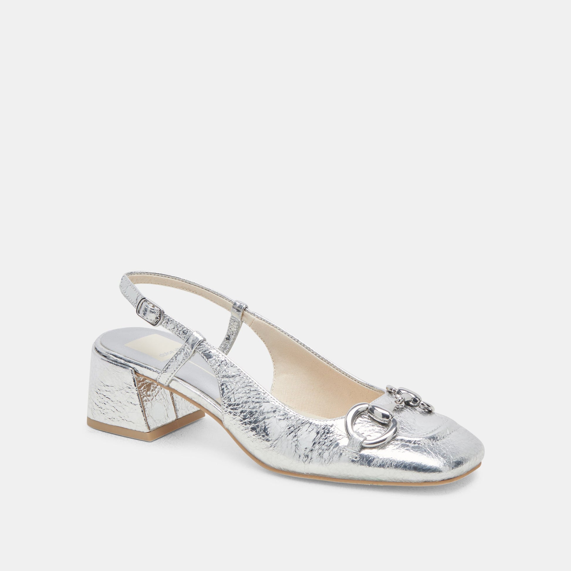 MELLI HEELS SILVER DISTRESSED LEATHER - Dolce Vita