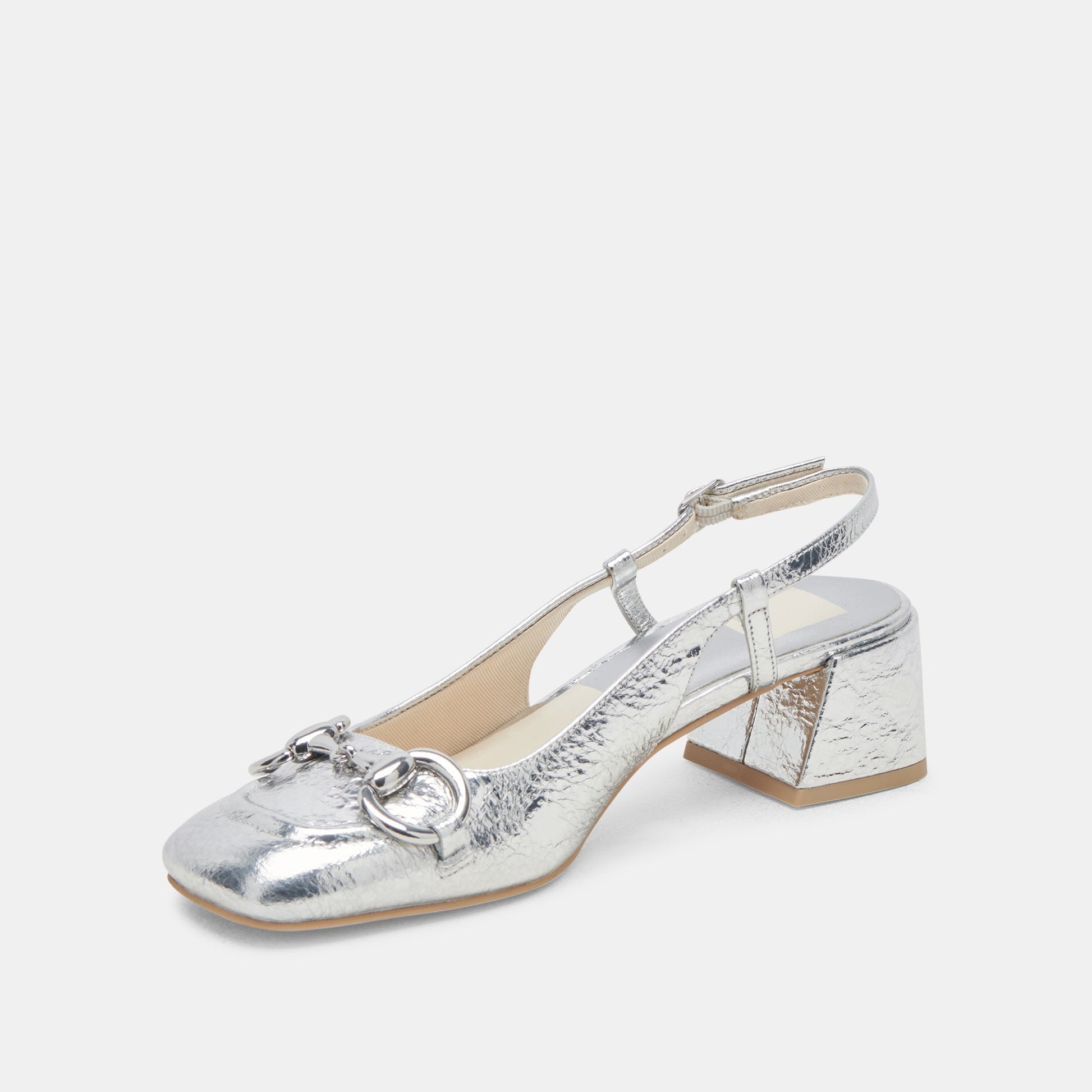 MELLI HEELS SILVER DISTRESSED LEATHER - Dolce Vita