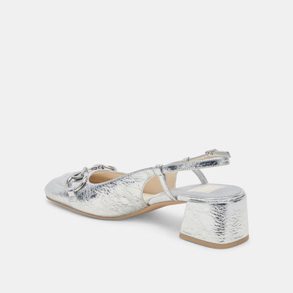 MELLI HEELS SILVER DISTRESSED LEATHER - Dolce Vita