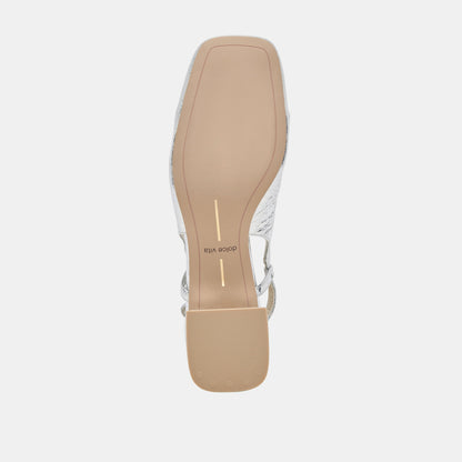MELLI HEELS SILVER DISTRESSED LEATHER - Dolce Vita