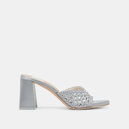MARGOE HEELS LIGHT BLUE WOVEN SATIN - Dolce Vita