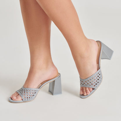MARGOE HEELS LIGHT BLUE WOVEN SATIN - Dolce Vita