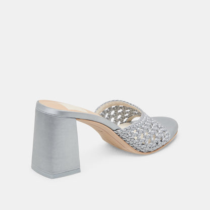 MARGOE HEELS LIGHT BLUE WOVEN SATIN - Dolce Vita