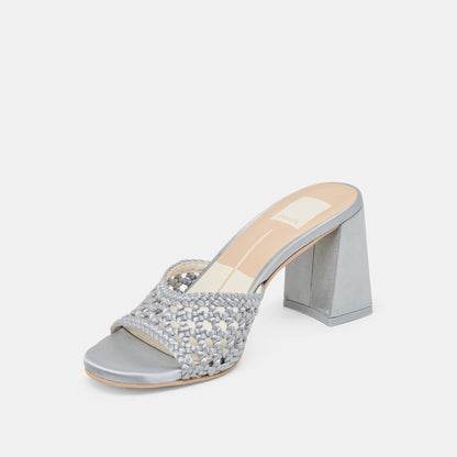 MARGOE HEELS LIGHT BLUE WOVEN SATIN - Dolce Vita