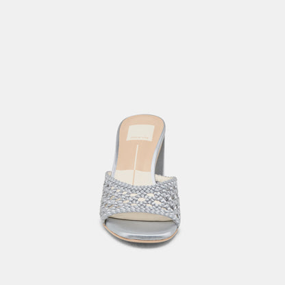 MARGOE HEELS LIGHT BLUE WOVEN SATIN - Dolce Vita