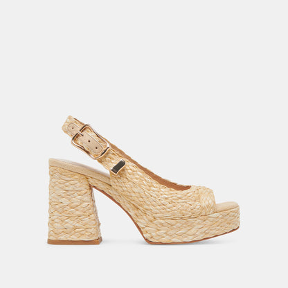 FLORES HEELS NATURAL RAFFIA - Dolce Vita