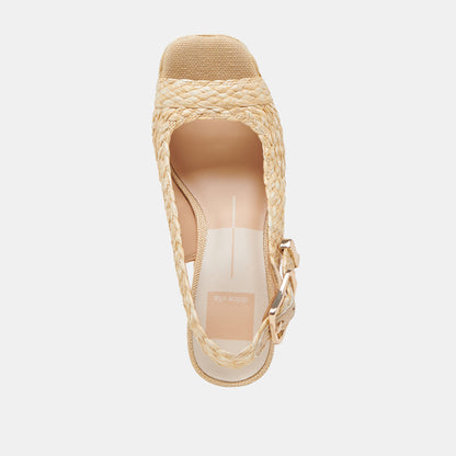 FLORES HEELS NATURAL RAFFIA - Dolce Vita
