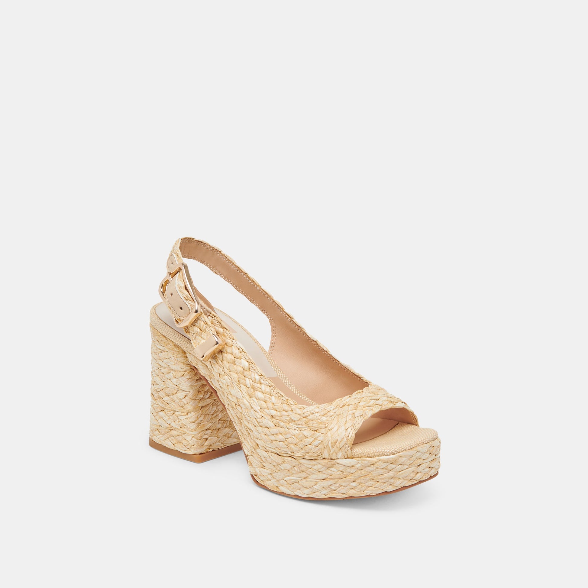 FLORES HEELS NATURAL RAFFIA - Dolce Vita
