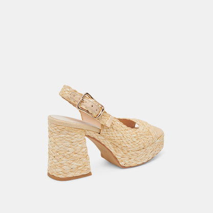 FLORES HEELS NATURAL RAFFIA - Dolce Vita