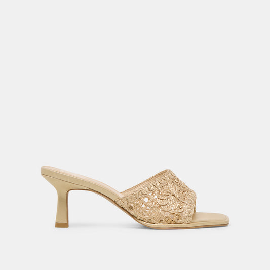 MAYLAH HEELS LIGHT GOLD MACRAME - Dolce Vita