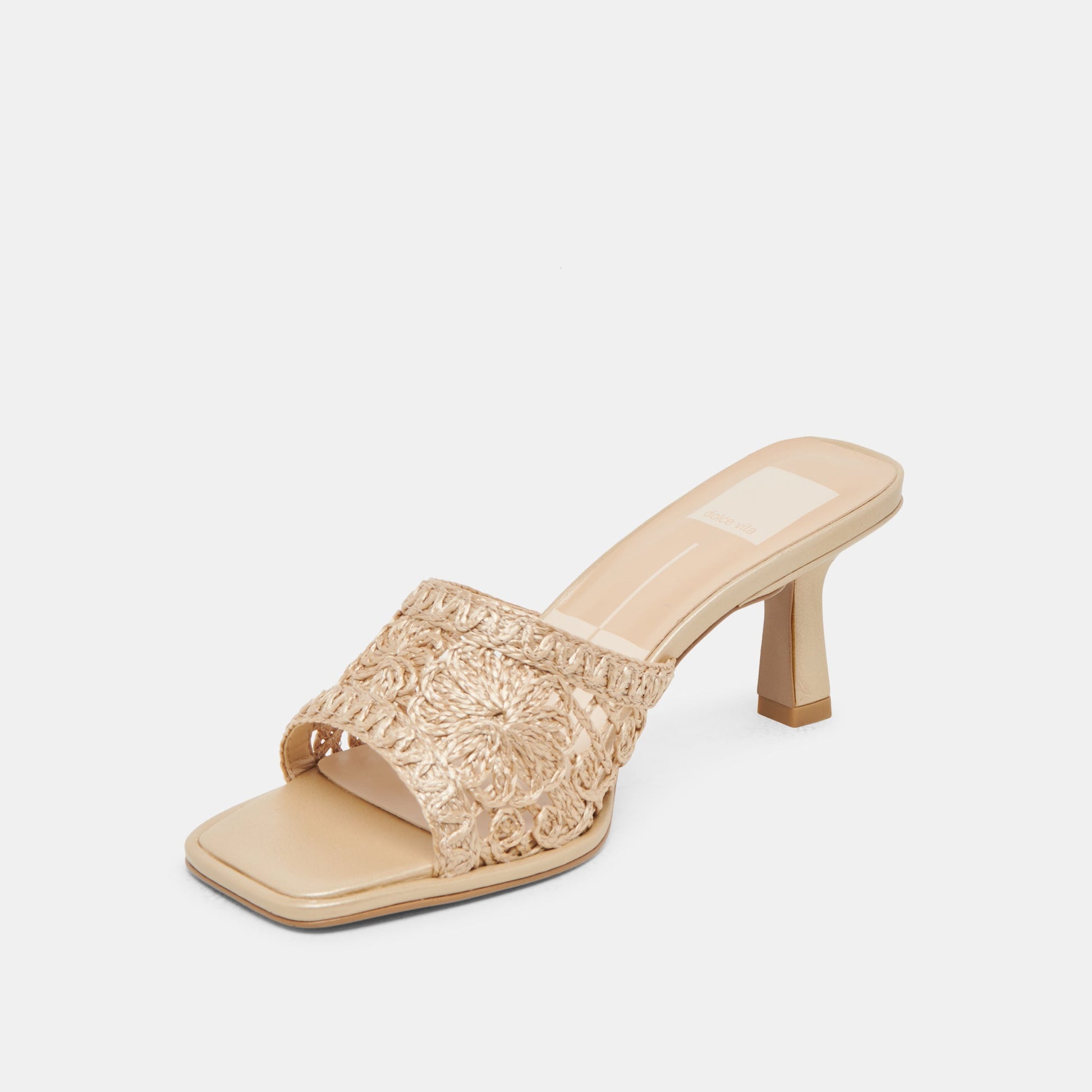 MAYLAH HEELS LIGHT GOLD MACRAME - Dolce Vita