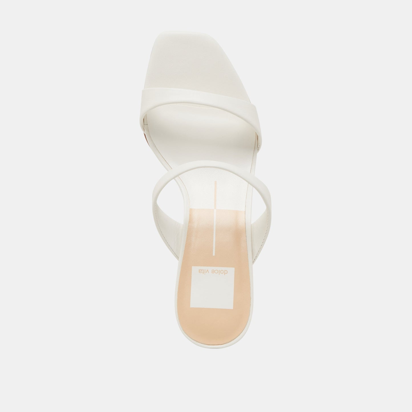 Genora Wide White Leather Heels - Dolce Vita