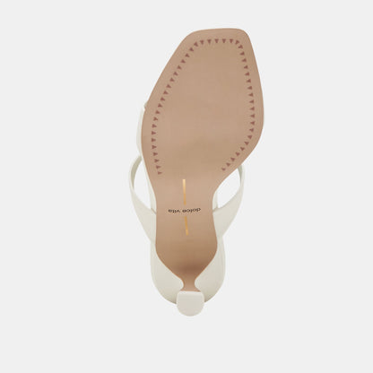 Genora Wide White Leather Heels - Dolce Vita