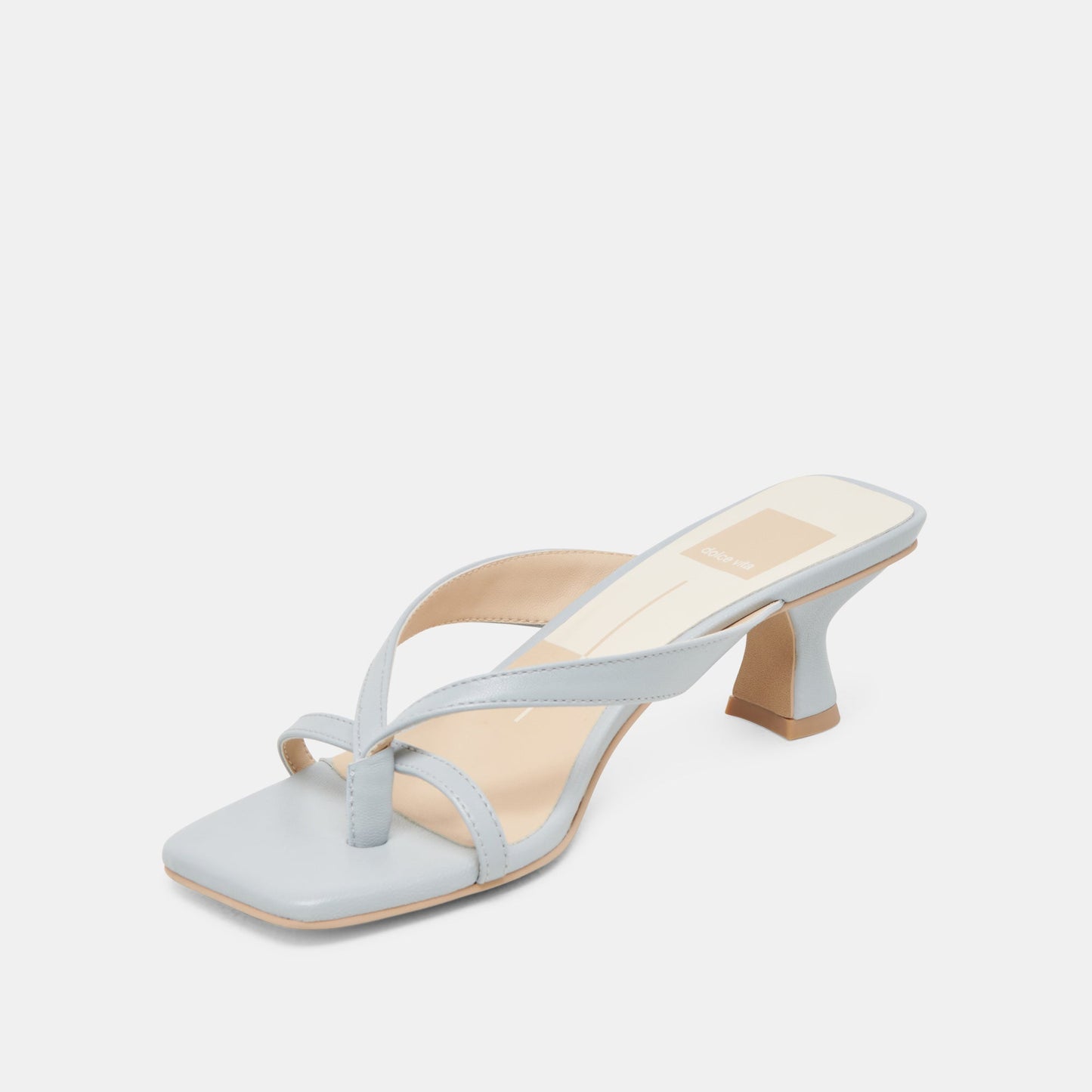 BREVEL WIDE HEELS LIGHT BLUE LEATHER - Dolce Vita