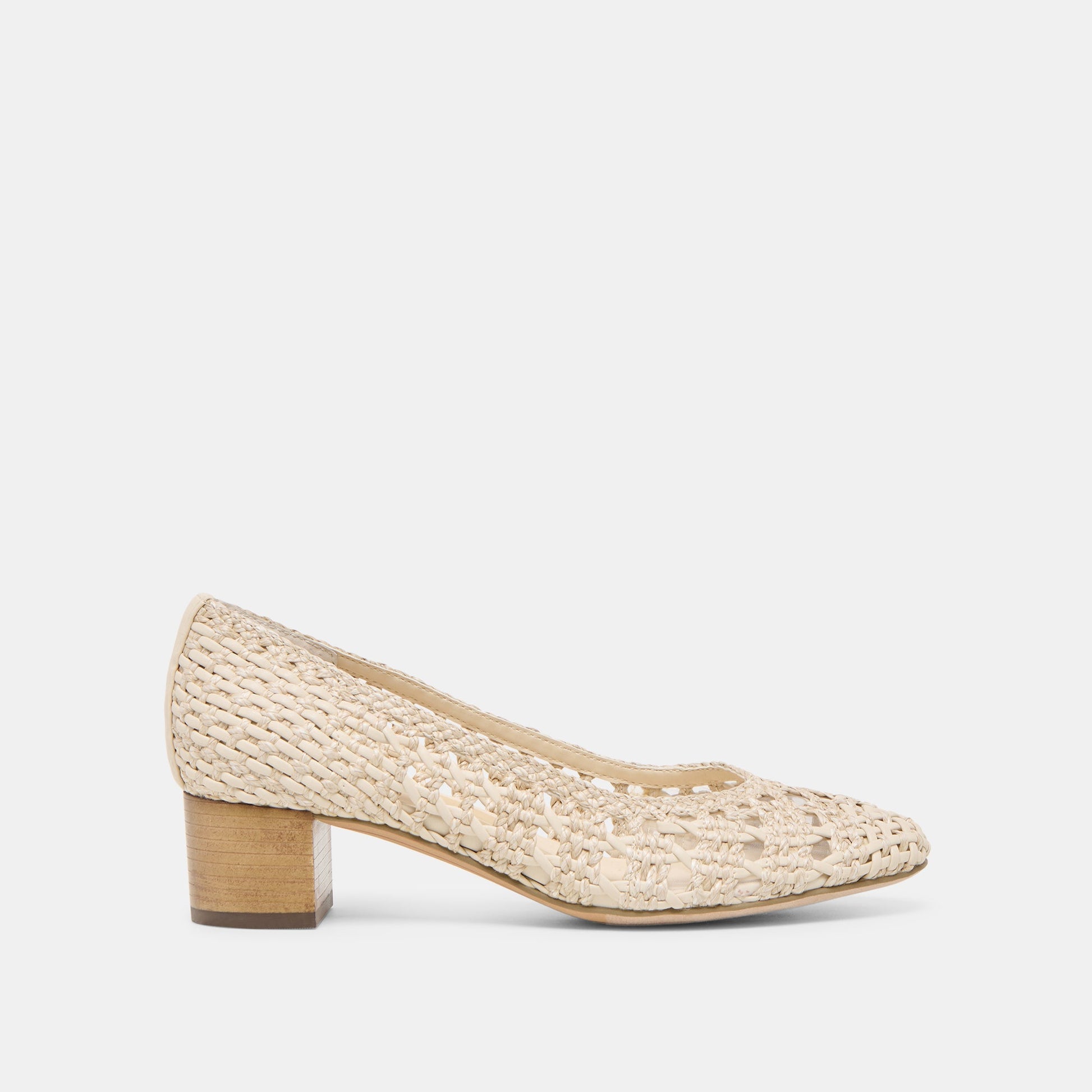 Lula Ivory Multi Woven Raffia Heels - Dolce Vita