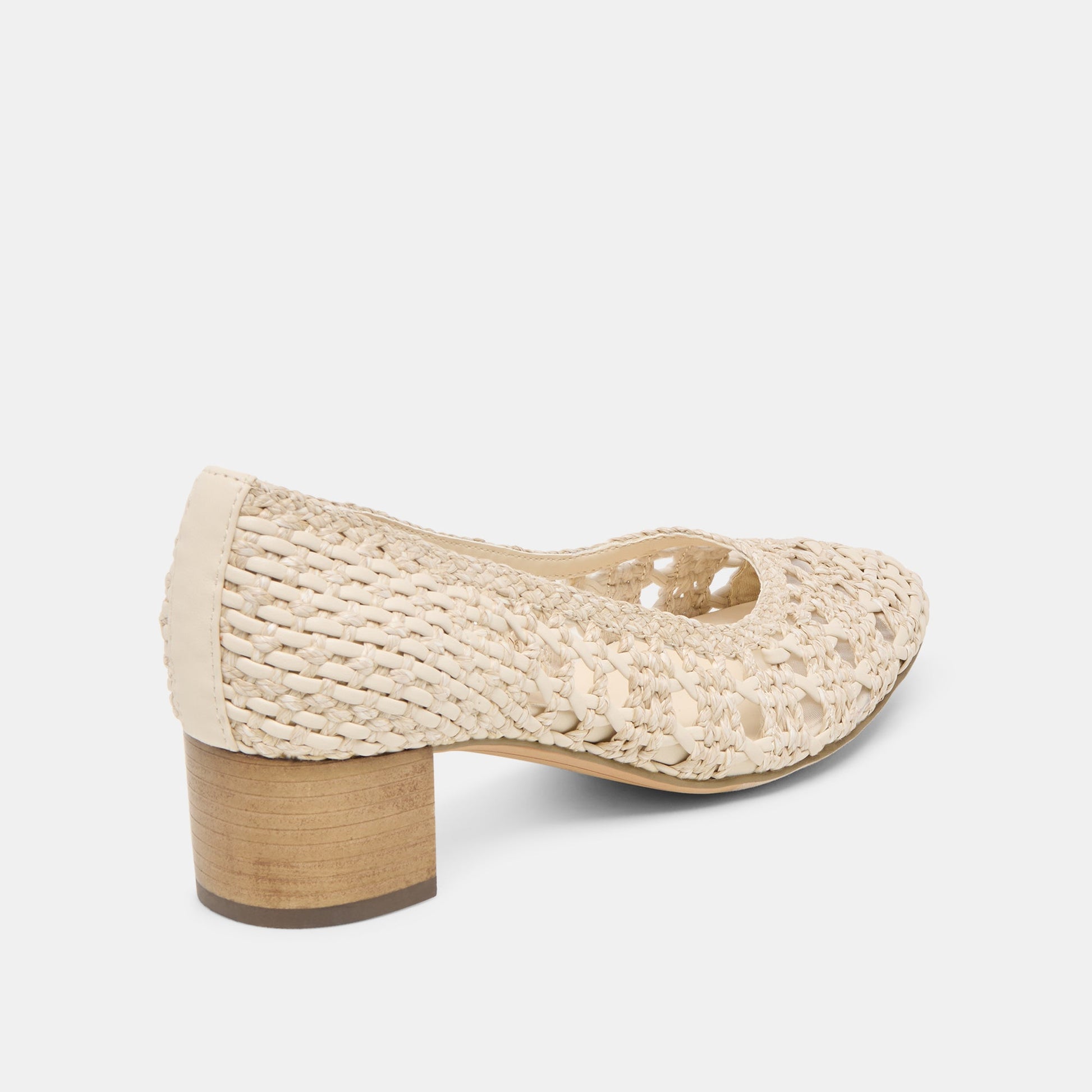 Lula Ivory Multi Woven Raffia Heels - Dolce Vita