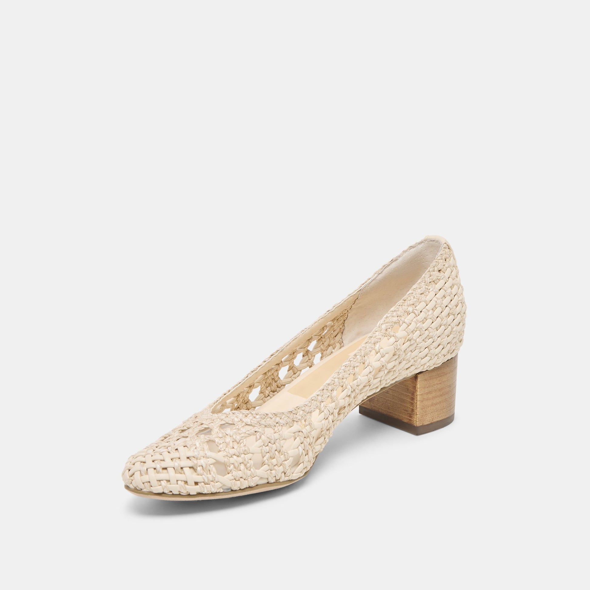 Lula Ivory Multi Woven Raffia Heels - Dolce Vita
