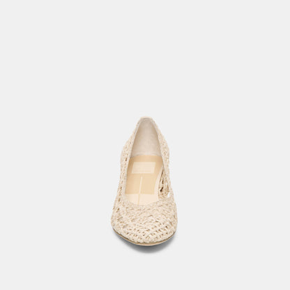 Lula Ivory Multi Woven Raffia Heels - Dolce Vita