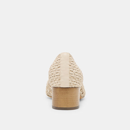 Lula Ivory Multi Woven Raffia Heels - Dolce Vita